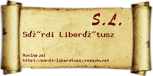 Sárdi Liberátusz névjegykártya
